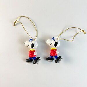 Vintage Peanuts Snoopy Snoopy Joe Cool Ice Skating Christmas Ornaments